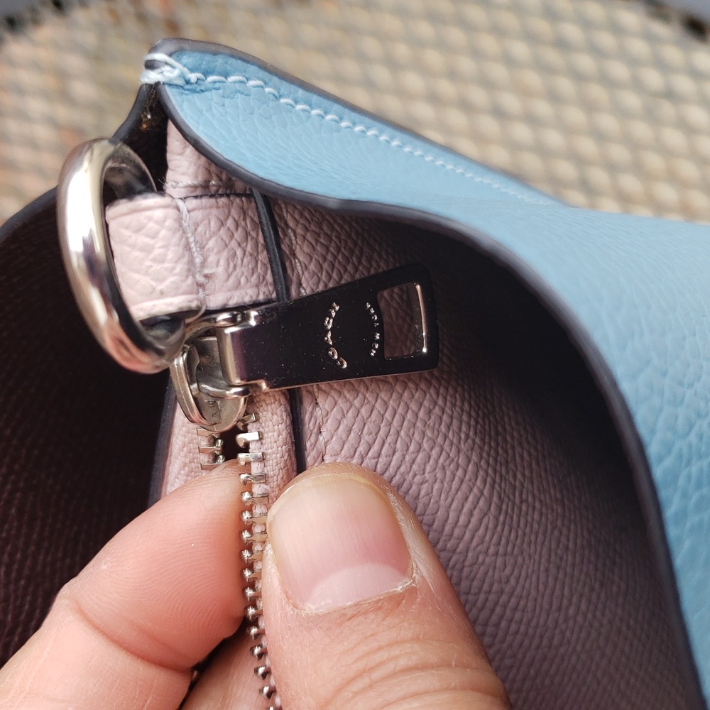 Coach Mollie Tote 25 Leather Satchel Convertible Bag Pacific Blue Designer - Picture 13 of 17